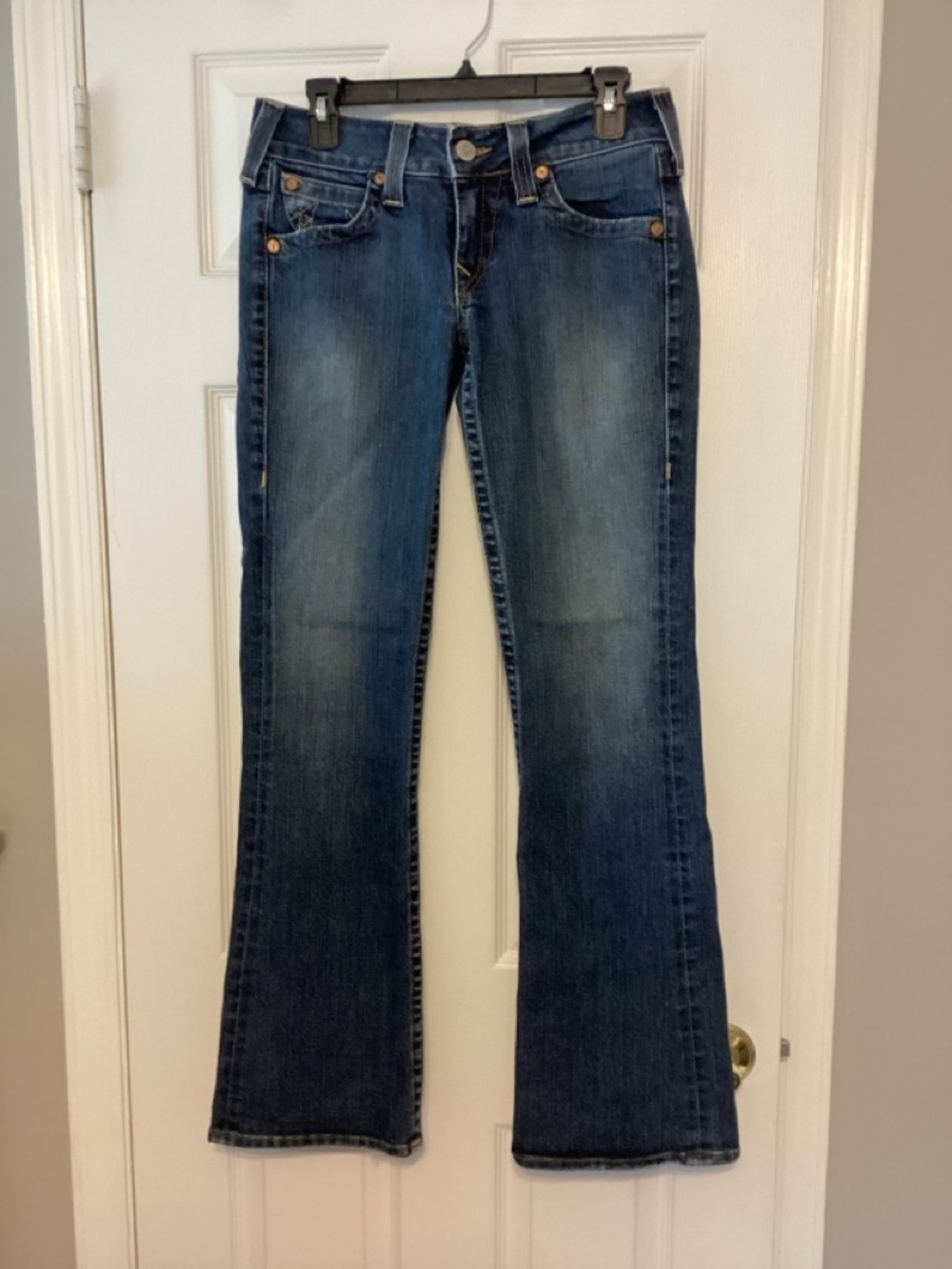 True Religion Women's Flare Jeans in Indigo Blue Wash